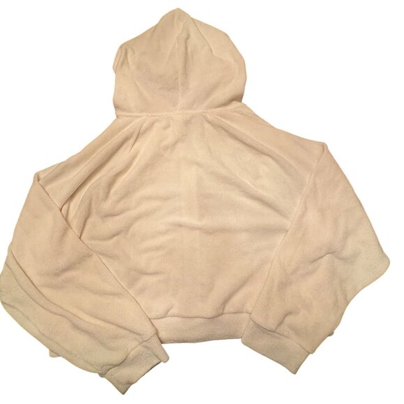 Victorias Secret White Full-Zip Hoodie L/XL Terry Cloth Material With Hooded Des - Picture 7 of 9